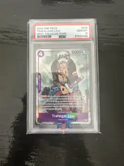 2024 ONE PIECE OP07-500 YEARS IN THE FUTURE TREASURE RARE TRAFALGAR LAW PSA 10 - Image 1