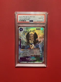 2024 ONE PIECE OP07-500 YEARS IN THE FUTURE TREASURE RARE TRAFALGAR LAW PSA 10 - Image 1