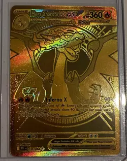 🔥 Mega Charizard X ex Gold 130/094 - Phantasmal Flames Pokemon TCG | Ultra Rare - Image 1