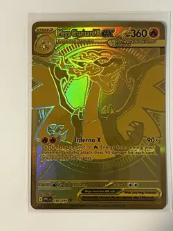 Pokemon TCG Gold Mega Charizard X EX 130/094 Phantasmal Flames NM - Great center - Image 1
