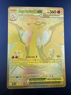 Pokemon TCG Gold Mega Charizard X EX 130/094 Phantasmal Flames NM - Image 1