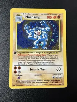 Machamp Holo 1st Edition Base Set 8/102 Excellent LP Pokemon Card - Image 1