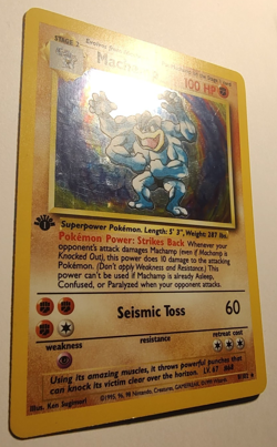 1st Edition Machamp 8/102 Base Set Holo Rare Vintage Pokemon Card LP - Image 3