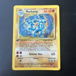 1st Edition Machamp Holo Rare Pokemon Card Base Set 8/102 LP - Image 1
