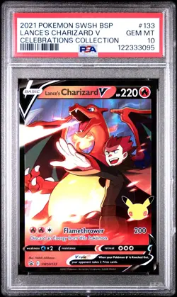 2021 POKEMON SWSH PROMO CELEBRATIONS COLLECTION LANCE'S CHARIZARD V PSA 10 - Image 1