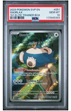 Pokemon SV Scarlet & Violet 151 ETB Promo Snorlax 051 PSA 10 GEM MINT - Image 4