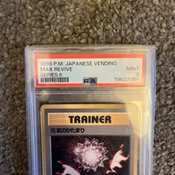 Pokemon PSA 9 MINT Max Revive 1998 Vending Series 2 Japanese Promo Card - Image 3