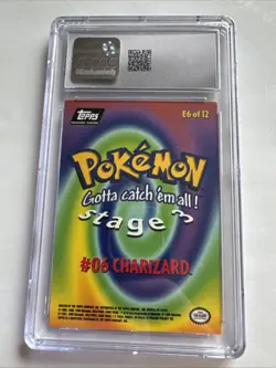 1999 Topps Pokemon Charizard #E6 Movie Edition Rainbow Foil Card PSA 9 - Image 2