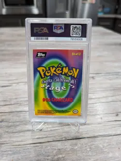 Pokemon Card Charizard E6 of E12 Topps Movie Edition 1999 PSA 9 MINT Black Logo - Image 3