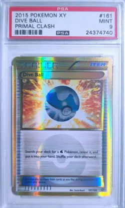 Dive Ball - 161/160 - Secret Rare - XY: Primal Clash *MINT PSA 9* - Image 1