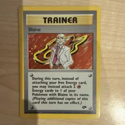 Pokemon Trainer Card Blaine Gym Challenge 17/132 Vintage Holo Rare - Image 1