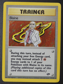 2000 Pokemon Gym Challenge - BLAINE - Holo Rare Trainer card no. 17/132 - Image 1