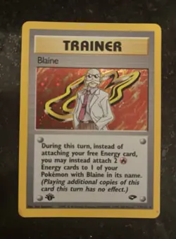 Pokemon Trainer Card 1st Edition Blaine Gym Challenge 17/132 Vintage Holo Rare - Image 1