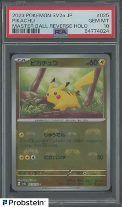 2023 Pokemon SV2a JPN Master Ball Reverse Holo #025 Pikachu PSA 10 GEM MINT - Image 1