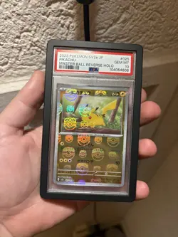 Pokemon Pikachu 151 sv2a Japanese Master Ball Reverse Holo #025 PSA 10 Gem Mint - Image 1