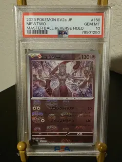 PSA 10 GEM MINT 2023 POKEMON SV2A JP MEWTWO MASTER BALL REVERSE HOLO #150 - Image 1