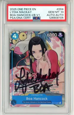 PSA GEM MINT 10 Signed Lydia Mackay 'Boa Hancock '(Illustration Box Vol.1) - Image 1
