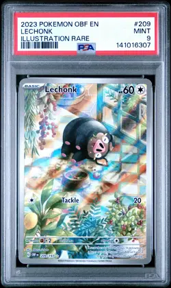 2023 POKEMON OBF EN-OBSIDIAN FLAMES ILLUSTRATION RARE #209 LECHONK PSA 9 - Image 1