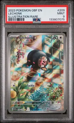 Lechonk 209/197 Illustration Rare Obf En-obsidian Flames Pokemon PSA 9 - Image 1