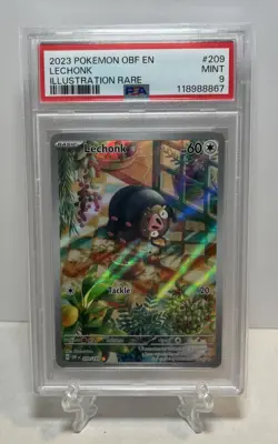 Lechonk 209/197 Obsidian Flames Illustration Rare Holo Pokemon PSA 9 Mint - Image 1