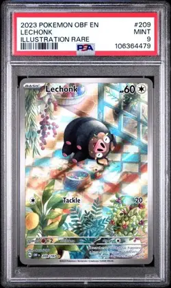 Lechonk 209/197 Obsidian Flames Illustration Rare Holo Pokemon PSA 9 Mint - Image 1