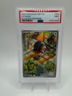 Lechonk 209/197 Obsidian Flames Illustration Rare Holo Pokemon PSA 9 Mint - Image 1