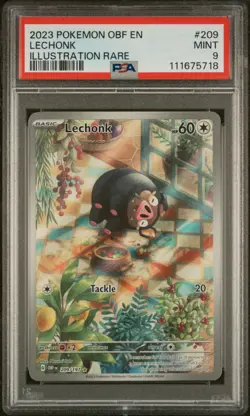 2023 Pokemon Obsidian Flames Lechonk Illustration Rare #209 PSA 9 Mint - Image 1