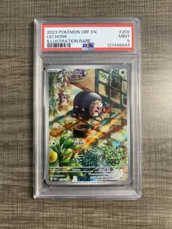 2023 POKEMON OBF EN OBSIDIAN FLAMES ILLUSTRATION RARE #209 LECHONK PSA 8 - Image 1