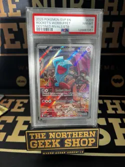 PSA 8 - Pokemon Team Rocket's Wobbuffet | SVP203 | Destined Rivals ETB Promo - Image 1