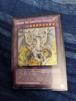 Yugioh Albion The Sanctifire Dragon CYAC-EN035 Secret Rare 1st Ed Near Mint - Image 1