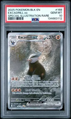 Pokemon Black Bolt Excadrill ex Special Illustration Rare 168/086 PSA 10 - Image 1