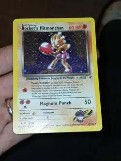 Rockets Hitmonchan Gym Heroes Trading Card 11/132 Holo Lp - Image 3