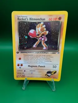 Rocket's Hitmonchan Gym Heroes TCG Pokemon Trading Card 11/132 Holo 1st Edition - Image 1