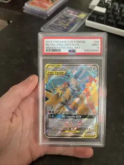 Pokemon Moltres Zapdos Articuno GX Full Art Hidden Fates 66/68 PSA 9 MINT - Image 1