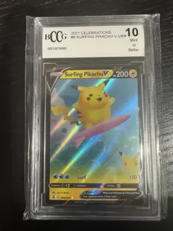 Pokemon Surfing Pikachu Celebrations Holo Beckett Graded Gem 10 Mint BCCG - Image 2
