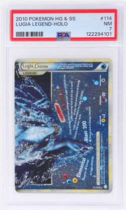 2010 Pokemon Heartgold Soulsilver Lugia Legend Bottom Holo #114 PSA 7 - Image 1