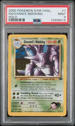 Giovanni's Nidoking Holo - ** PSA 9 ** 2000 Pokemon Gym Challenge #7 (7/132) - Image 1