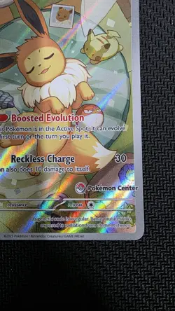 Prismatic Evolutions Elite Trainer #173 Eevee Pokemon Center Stamped Promo - Image 4