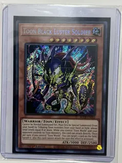 Yugioh! LP Toon Black Luster Soldier - BLCR-EN065 - Secret Rare - 1st Edition Li - Image 1