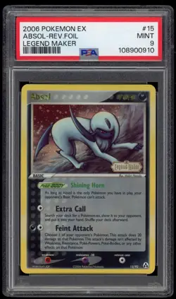 2006 PSA 9 Mint Absol Reverse Holo Rare EX Legend Maker Pokemon Card 15/92 - Image 1
