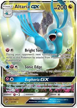 Altaria GX - 41/70 - Pokemon Dragon Majesty Sun & Moon Ultra Rare Card NM - Image 1