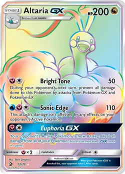Altaria GX - 72/70 - Pokemon Dragon Majesty Sun & Moon Secret Rare Card NM - Image 1