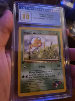 (POP 4) CGC 10 PRISTINE Pokemon Koga's Weedle Gym Challenge 1st Edition 82/132 - Image 1