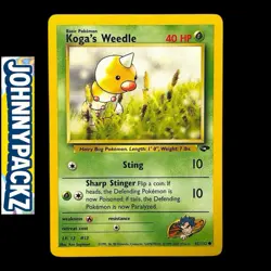 Pokemon TCG - Koga's Weedle 82/132 Vintage Rare Card - Gym Challenge (NM) - Image 1