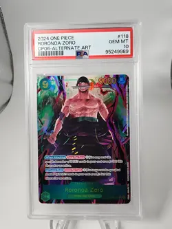 2024 One Piece OP06-118 Roronoa Zoro SEC Alternate Alt Art PSA 10 Secret Rare - Image 1