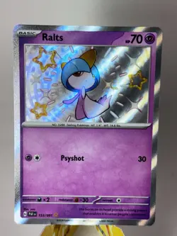 Pokemon TCG Ralts Card Baby Shiny Paldean Fates Scarlet & Violet 153/091 - Image 1