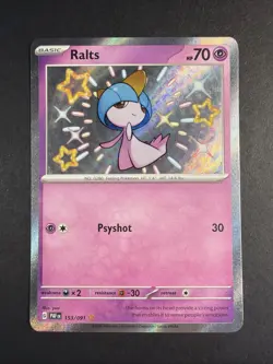 Ralts 153/091 NM Scarlet&Violet Paldean Fates Rare Shiny Holo Pokemon TCG NM - Image 1