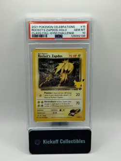 2021 POKEMON CELEBRATIONS CLASSIC COLL #15 ROCKET'S ZAPDOS-HOLO PSA 10 - Image 1