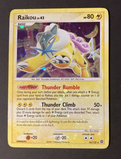 Raikou HOLO BLEED 16/132 - 2007 Pokemon Diamond & Pearl - Secret Wonders LP - Image 1