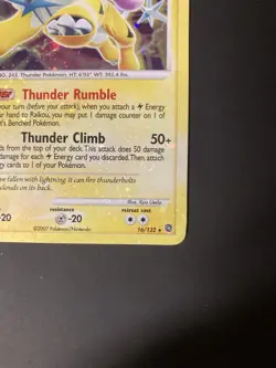 Raikou HOLO BLEED 16/132 - 2007 Pokemon Diamond & Pearl - Secret Wonders LP - Image 3